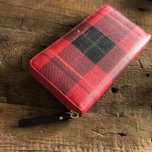 kate ♠️ spade | Red and Black Plaid Zipper Wallet
